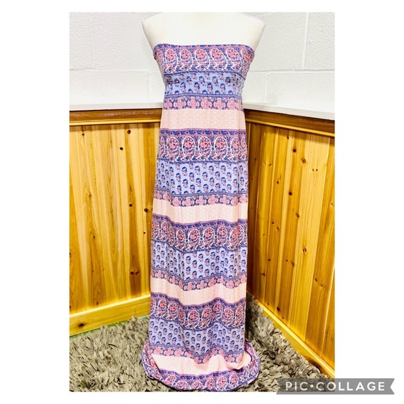 Women’s Secret Strapless Boho Maxi Dress Size Small - Picture 2 of 7